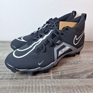 NEW Nike Alpha Menace 3 Shark Cleats Men's 11 Black Gray White Football Lacrosse